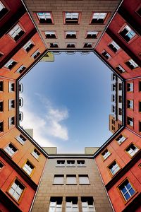 Preview wallpaper house, building, architecture, windows, sky, bottom view