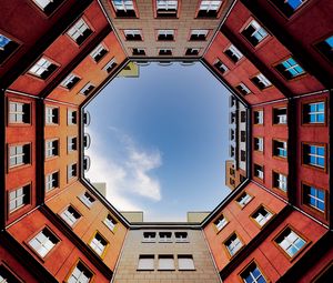 Preview wallpaper house, building, architecture, windows, sky, bottom view