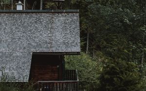 Preview wallpaper house, building, forest, trees, nature