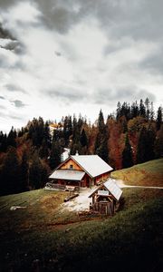 Preview wallpaper house, building, forest, trees, seclusion