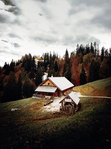 Preview wallpaper house, building, forest, trees, seclusion