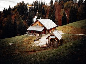 Preview wallpaper house, building, forest, trees, seclusion