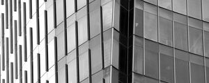 Preview wallpaper house, building, glass, architecture, black and white