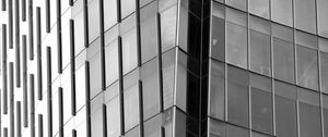 Preview wallpaper house, building, glass, architecture, black and white