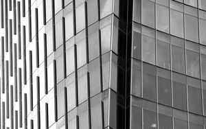 Preview wallpaper house, building, glass, architecture, black and white