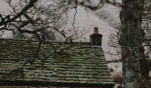 Preview wallpaper house, building, old, tree, hill