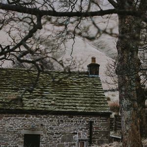 Preview wallpaper house, building, old, tree, hill