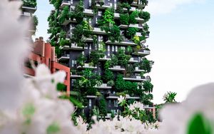 Preview wallpaper house, building, plants, architecture, eco, modern