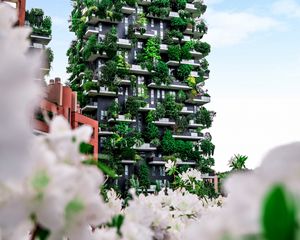 Preview wallpaper house, building, plants, architecture, eco, modern