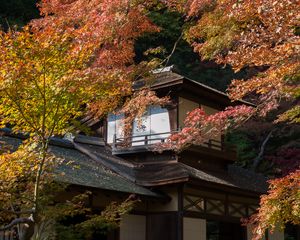 Preview wallpaper house, building, roof, trees