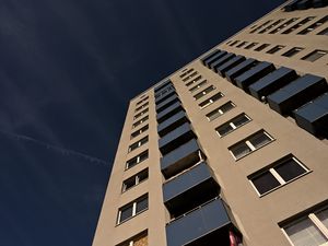 Preview wallpaper house, building, windows, balconies, sky, facade