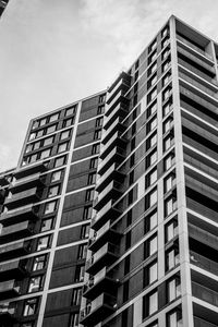 Preview wallpaper house, facade, balconies, black and white