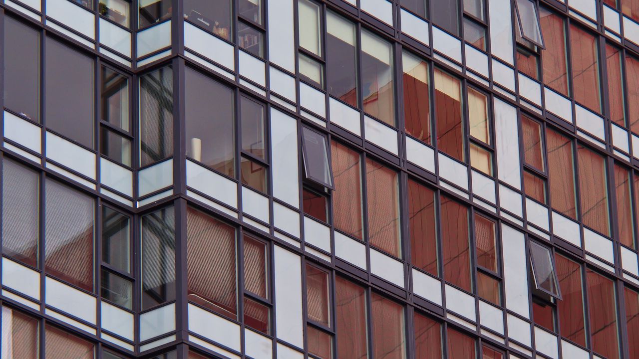 Wallpaper house, facade, windows, glass, architecture