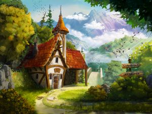 Preview wallpaper house, fairytale, landscape, art