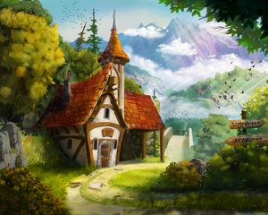 Preview wallpaper house, fairytale, landscape, art