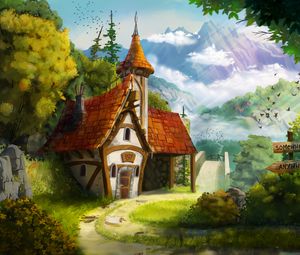 Preview wallpaper house, fairytale, landscape, art