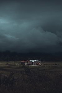 Preview wallpaper house, field, trees, clouds