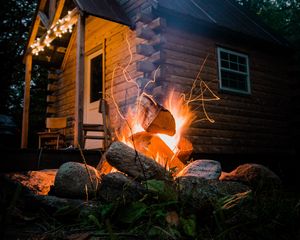 Preview wallpaper house, fire, sparks, rest, comfort