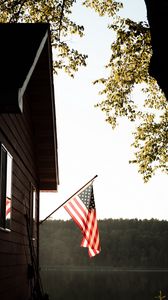 Preview wallpaper house, flag, usa