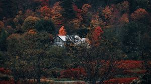 Preview wallpaper house, forest, autumn, nature