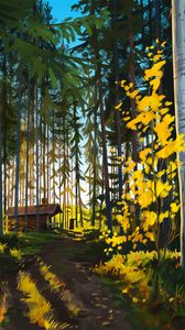 Preview wallpaper house, forest, landscape, art