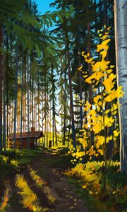 Preview wallpaper house, forest, landscape, art
