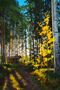 Preview wallpaper house, forest, landscape, art