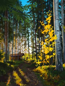 Preview wallpaper house, forest, landscape, art