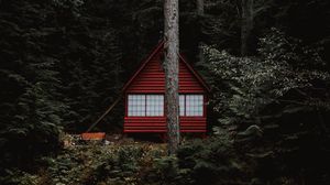 Preview wallpaper house, forest, trees, building, nature