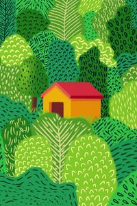 Preview wallpaper house, forest, trees, art