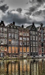 Preview wallpaper house, holland, river, buildings, hdr