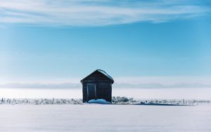 Preview wallpaper house, hut, snow, winter, landscape