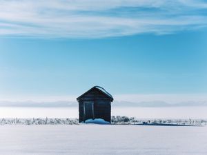 Preview wallpaper house, hut, snow, winter, landscape