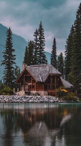 Preview wallpaper house, lake, harmony, silence, trees, forest, nature