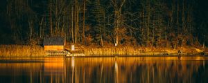 Preview wallpaper house, lake, reflection, forest