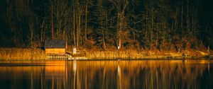 Preview wallpaper house, lake, reflection, forest