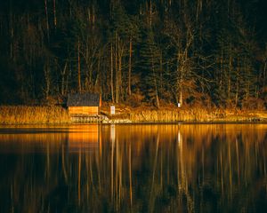 Preview wallpaper house, lake, reflection, forest