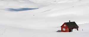Preview wallpaper house, landscape, snow, winter, drifts, solitude, comfort