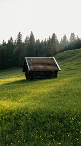 Preview wallpaper house, meadow, field, flowers, trees, nature