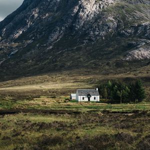 Preview wallpaper house, mountain, slope, trees