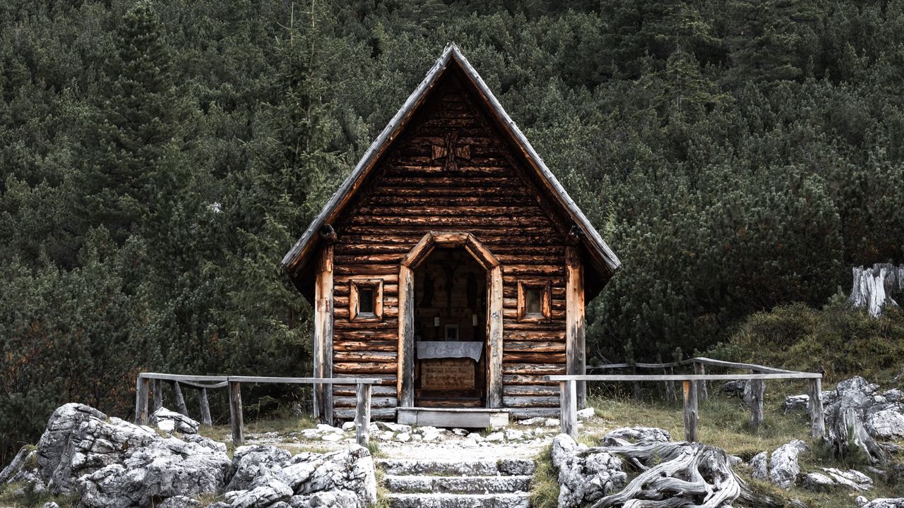 Wallpaper house, mountains, stones, nature, solitude