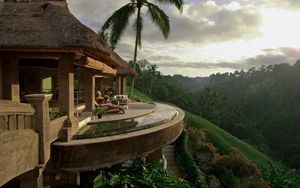 Preview wallpaper house, paradise, beautiful, palm trees, balcony, nature