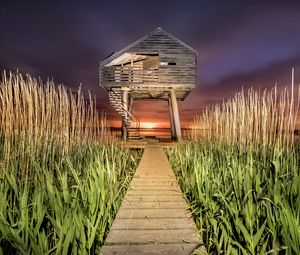 Preview wallpaper house, path, grass, sunset, stairs