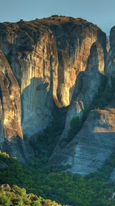 Preview wallpaper house, rocks, top, trees