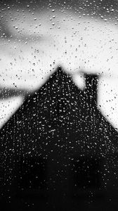 Preview wallpaper house, roof, pipe, glass, drops, rain