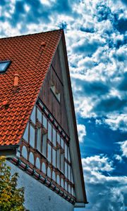 Preview wallpaper house, roof, sky, clouds