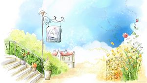 Preview wallpaper house, summer, flowers, lantern