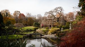 Preview wallpaper house, trees, river, water, landscape