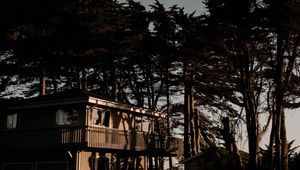 Preview wallpaper house, trees, solitude, sunset