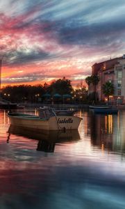 Preview wallpaper house, water, reflection, boats, sky, hdr